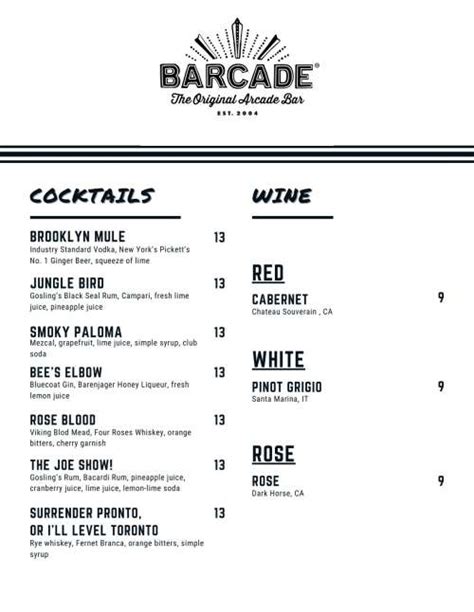 nyc arcade bar|barcade nyc menu.